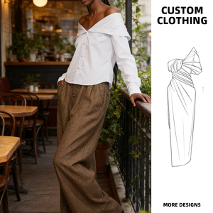 Custom-made High Waist Wide Leg <strong>Plaid</strong> <strong>Trousers</strong> <strong>Women</strong> Elegant Checkered Loose Fit Pants Chic Oversized <strong>Trousers</strong> Summer/Autumn - Product Image 3