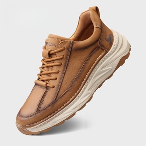 Zapatos Casuales de Cuero Impermeables Cómodos para Hombre, Zapatos Deportivos Transpirables Antideslizantes y Resistentes al Desgaste de Alta Gama - Product Image 1