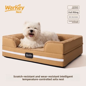 Beheiztes und gekühltes Hundebett aus strapazierfähigem Stoff, umweltfreundlich, waschbar, kartonverpackt, quadratische Form, mit Schwamm gefüllt, für kleine/mittlere/große Hunde - Product Image 5