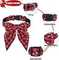 Collar Navideño para Perro con Lazo, Collares Rojos para Mascotas con Hebilla Resistente, Collar Festivo para Perros Pequeños, Medianos y Grandes