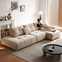 Canapé modulaire moderne en velours nuage, canapé en tissu minimaliste en forme de L pour salon, meubles de maison