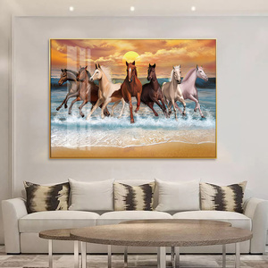 <span class=keywords><strong>Famosos</strong></span> siete <span class=keywords><strong>caballos</strong></span> blancos corriendo pinturas <span class=keywords><strong>de</strong></span> paisaje dorado sobre lienzo Arte <span class=keywords><strong>de</strong></span> la pared Decoración - Product Image 1