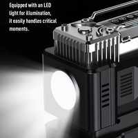 Pompe à air pour voiture, double cylindre, gonfleur de pneus portable 12V 150PSI, éclairage LED, arrêt automatique, surveillance de la pression des pneus préréglée, certifié CE