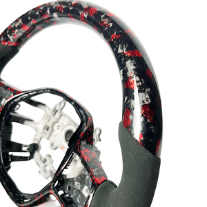 Volante in Pelle Alcantara Personalizzato in Carbonio Forgiato Rosso per <span class=keywords><strong>Honda</strong></span> Civic 11a Generazione Accessori Auto - Product Image 5