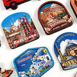 Yeni tasarım Barcelona hollanda şehir hediyelik eşya Modern tasarım ahşap buzdolabı mıknatısları MDF dostu dekoratif ahşap buzdolabı mıknatısı - Product Image 1