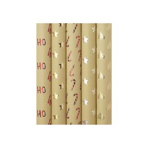 กระดาษห่อของขวัญคริสต์มาส 1.5 ม. x 70 ซม. ลายฟอยล์สีทอง ชุด 30 ม้วน - Product Image 1