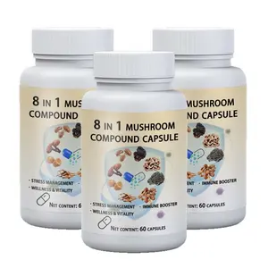 Capsules de complexe de champignons bio 8-en-1-Cliquez pour voir les détails, Service OEM disponible