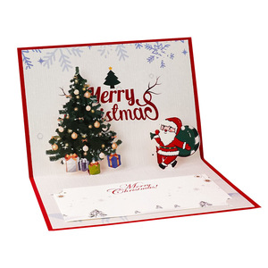 Wholesale Luxury Christmas Greeting Gift <b>Paper</b> Cards Custom 3D Pop-up with Offset Printing - Product Image 3