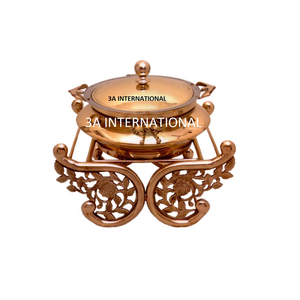 Fiestas de bodas Equipo de catering Acabado de cobre Plato de frotamiento Buffet Calentador de alimentos Plato de metal de latón Plato de frotamiento de metal - Product Image 1