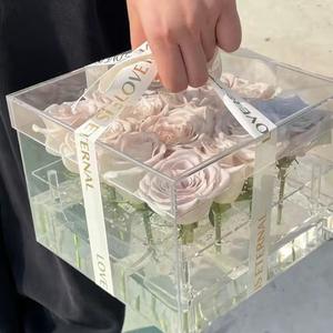 Caja de almacenamiento de agua a prueba de polvo para la conservación de flores frescas, caja perforada desmontable para exhibición de rosas, caja de almacenamiento para flores preservadas - Product Image 6