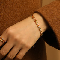 Bracelet en forme de U pour femmes, plaqué or 18 carats, acier inoxydable, lien minimaliste pour un usage quotidien, bracelet personnalisé
