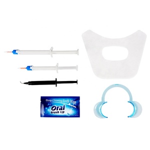 Vendita Calda 2.5/5ML 35%/44% di Perossido di Idrogeno Sbiancamento Dentale Dual Barriera Gel Sbiancamento Dei Denti Gel All'ingrosso
