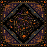 Tapis de Mahjong américain imprimé pour Halloween, noir, 31,5 pouces, en mutispandex, antidérapant, avec dos en caoutchouc, silencieux, imperméable, pour 4 joueurs