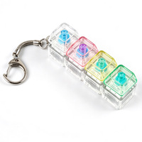 Porte-clés Fidget Transparent 4 Boutons Couleurs Assorties, Pendentif Bouton Clair, Jouet Anti-Stress pour Doigts, Vente en Gros Personnalisée