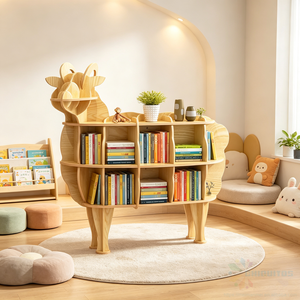 Libreria a Muro in Legno per Bambini Chiquitos a Forma di Pecorella, Vetrina Espositiva dal Design Moderno per Scuole e Biblioteche Prescolari - Product Image 5