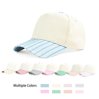 Casquettes de baseball HBA54 personnalisées à visière incurvée, 100% coton, sport, snapback, bicolores, avec visière rayée