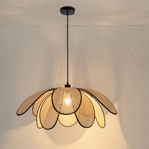 Lámpara colgante de estilo japonés Vintage grande SKD, diseño geométrico Natural, pantalla de bambú de ratán E26/E27, iluminación interior para el hogar y el Hotel - Product Image 6