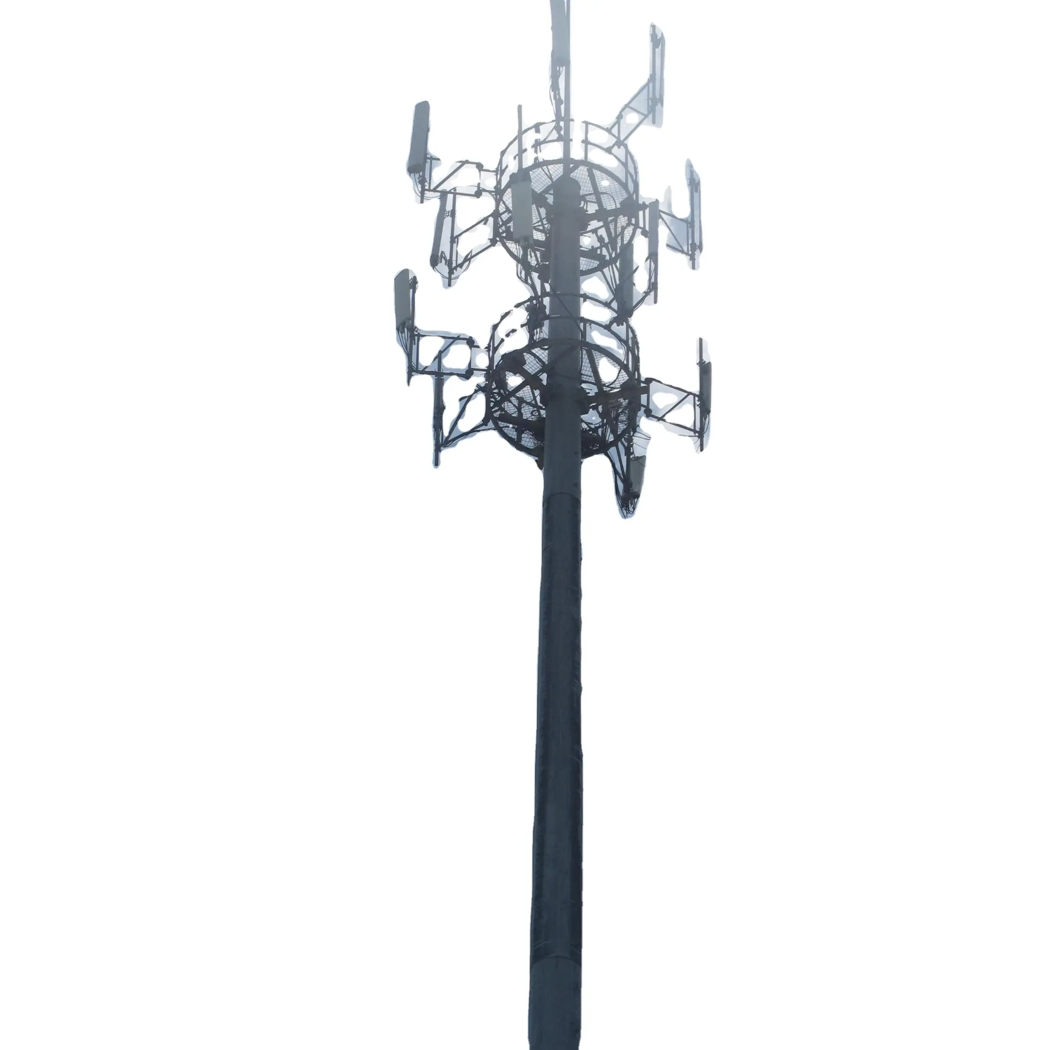 35M Telekomunikasi Baja Monopole Tower untuk 5G Antena Tower Komunikasi