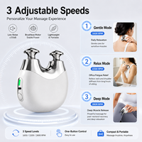 Pistolet de massage électrique portable et rechargeable, léger, format de poche, 3 vitesses, double tête, pour un soulagement musculaire profond
