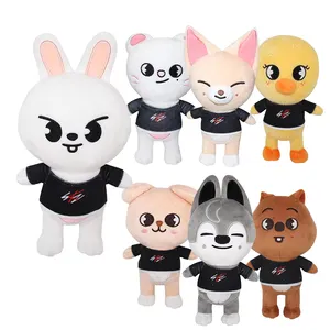 Stray Kids Wolf Plüsch gefüllte Tieren-Plüschtiere Fuchs Katze Bär Puppe Kinderspielzeug 2024 Figur weiche Spielzeuge Kinderkleidung Ballen Wolf Plüsch