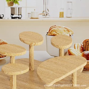 Étagère à plusieurs niveaux en bois naturel, 5 niveaux, support de rangement pour cuisine, pour cupcakes, organisateur de comptoir, présentoir en bois massif - Product Image 1