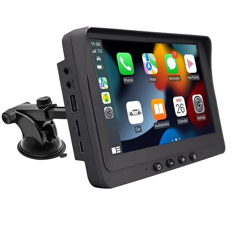 Universal portable 7 inch wireless car radio monitor with android auto carplay