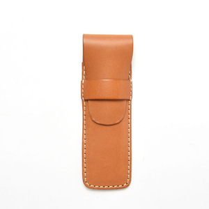 Minimalist style pen storage bag, solid color leather <b>makeup</b> <b>brush</b> storage bag, student pencil <b>case</b> - Product Image 3