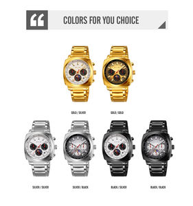 SKMEI 9360 럭셔리 미니멀리스트 석영 손목 시계 남성용 맞춤형 비즈니스 스타일 스테인레스 스틸 밴드 스퀘어 케이스 아날로그 - Product Image 6