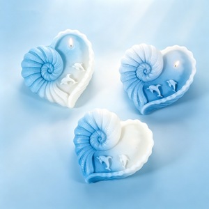 Heart Shaped Conch Silicone <b>Mold</b> For <b>Candle</b> Soap Making DIY Craft Molding Tool Light Gray - Product Image 3
