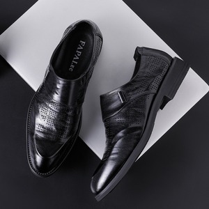 Chaussures en cuir véritable pour hommes, style britannique, souples et confortables, à lacets, rehaussantes, polyvalentes, en peau de mouton - Product Image 5