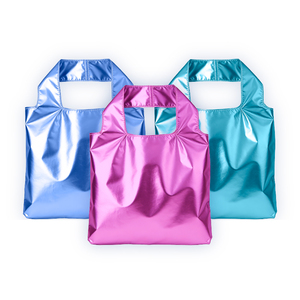 Sacs de shopping écologiques de haute qualité, imperméables, pliables, en nylon, en polyester, sacs de shopping pliables, sacs de shopping recyclables avec impression de logo - Product Image 5