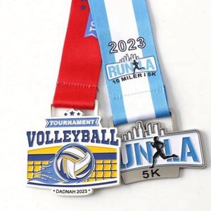 Médaille de sport personnalisée en métal pour course 5K, technique de placage, sérigraphie, fabricant sur mesure pour médailles et rubans de karaté et taekwondo - Product Image 2