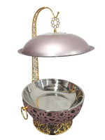 Chauffe-Plats Grande Capacité de Luxe pour Buffet, Design Doré, Idéal Mariages
