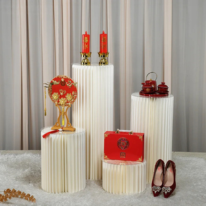 White Cylinder Circular <strong>Column</strong> <strong>Round</strong> Risers Flower Paper Display Party Cake Wedding Decorations Plinths - Product Image 1