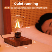 Lampe de bureau à LED magnétique en verre carré HCNT, à lévitation, à brancher, décoration moderne pour la maison, cadeau de Noël, blanc chaud, taille moyenne