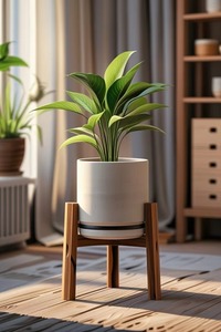 Pot de fleurs en céramique blanche à motif géométrique, pot à succulentes moderne, décoration de bureau, disponible en promotion. - Product Image 6