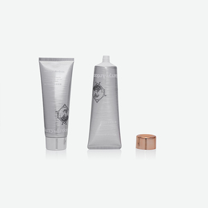 Tube compressible en PE argenté brossé, personnalisé avec capuchon rond argenté électro-plaqué pour masque facial au caviar - Product Image 5