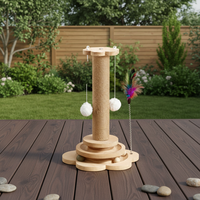 Vailge Arbre à chat classique personnalisé en bois massif, durable, avec structure d'escalade en sisal, peluche à catnip, écologique, facile à assembler