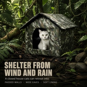 Casa para Mascotas con Camuflaje, Refugio Impermeable para Perros y Gatos, Ideal para Viajes y Campamentos en la Jungla - Product Image 3
