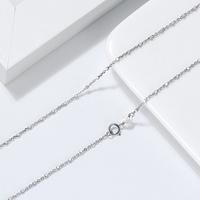 RINNTIN SC55 Chaîne de collier de bijoux italiens faits à la main de 1.0mm Chaîne de câble en argent sterling 925 avec perles carrées pour femmes