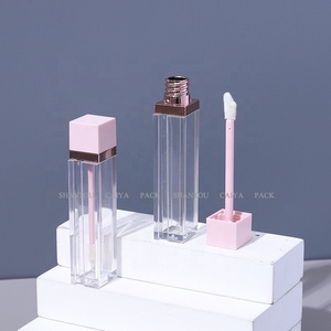 CAIYA หลอดใส่ลิปกลอสแบบใส,หลอดลิปสติกแบบเหลวสีชมพูสีดำด้านสีโรสโกลด์พลาสติกขนาด6มล. - Product Image 4