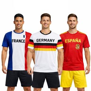 Maillots de football personnalisés pour équipes nationales Coupe du Monde de Football 2026 – Manches courtes pour hommes, 100 % polyester, respirants et à séchage rapide - Product Image 4