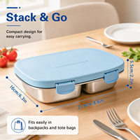 Nouvelle Arrivée Boîte à Lunch en Métal Durable Facile à Nettoyer de Qualité Alimentaire avec Compartiments Portable pour le Bureau Préparation des Repas Stockage Logo Personnalisé