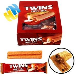 Wafer al <span class=keywords><strong>Cioccolato</strong></span> al Latte di Alta Qualità con Doppio Stick, Rotolo di Biscotto con Crema al <span class=keywords><strong>Cioccolato</strong></span> Bianco e Nero, <span class=keywords><strong>Cioccolato</strong></span> di Dubai - Product Image 1