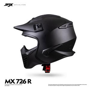 Casco modular integral JPX MX 726 R en negro azabache y rojo mate diseñado para brindar comodidad, durabilidad y una aventura elegante en motocicleta. - Product Image 2