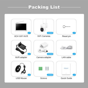 ホットワイヤレスセキュリティカメラシステム4chNVRキットWIFIIPカメラ10.1LCDインチスクリーンモニターセキュリティカメラインテリジェントシステム - Product Image 6