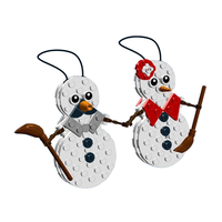 Adornos Colgantes de Bloques de Construcción de la Serie Navideña, Colección Festiva de Adornos de Ladrillos Navideños, Bloques de Ensamblaje para Calcetines de Navidad