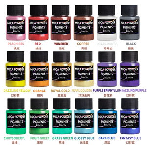 Bouteille de poudre nacrée bricolage colle flux chanvre paillettes Mica poudre <span class=keywords><strong>peinture</strong></span> aquarelle <span class=keywords><strong>peinture</strong></span> 18 couleurs ensemble - Product Image 2