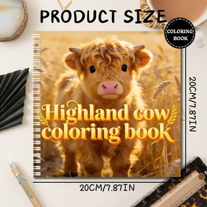 Quaderno <span class=keywords><strong>da</strong></span> <span class=keywords><strong>colorare</strong></span> con mucche delle Highland per adulti e bambini, disegni carini, antistress, regalo perfetto per gli amanti degli animali <span class=keywords><strong>da</strong></span> fattoria - Product Image 6