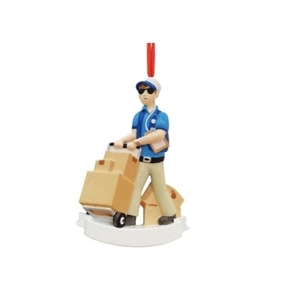 Negozio di natale personalizzato postino albero di natale ornamenti. <span class=keywords><strong>Il</strong></span> postino presenta l'uomo con una scatola - Product Image 1